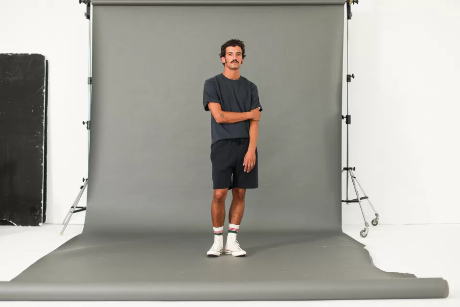 Discount Drapeau Noir Short Molleton Vintage Marine Navy
